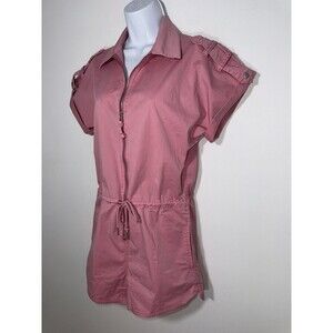 Pistola Meg Romper Women XS Flamingo Pink Zip Front Shorts Short Sleeve